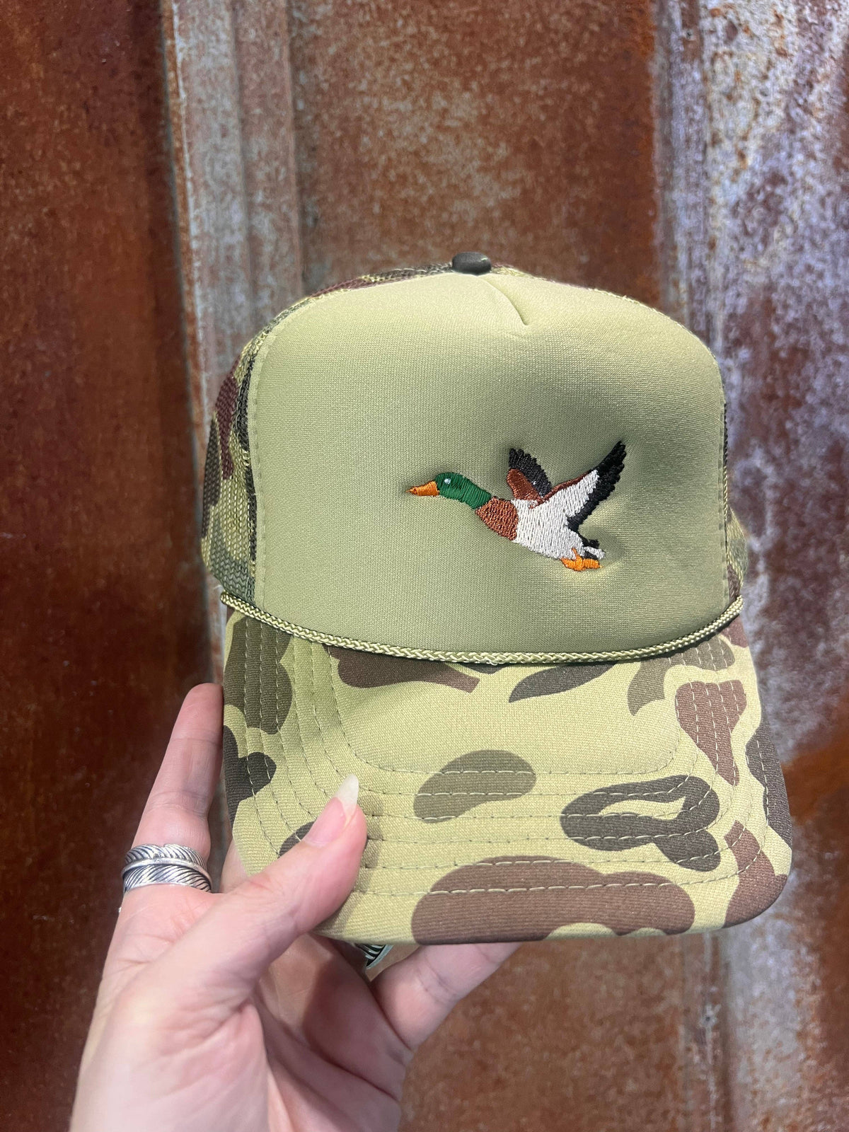 Mallard Duck Embroidery Trucker