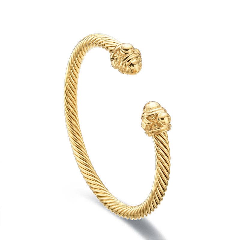 Kenzie Gold Cable Twist Bracelet | Stainless Steel - Waterproof