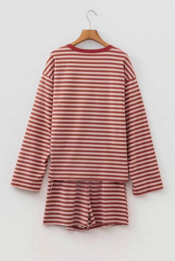 Brown Stripe Relaxed Set