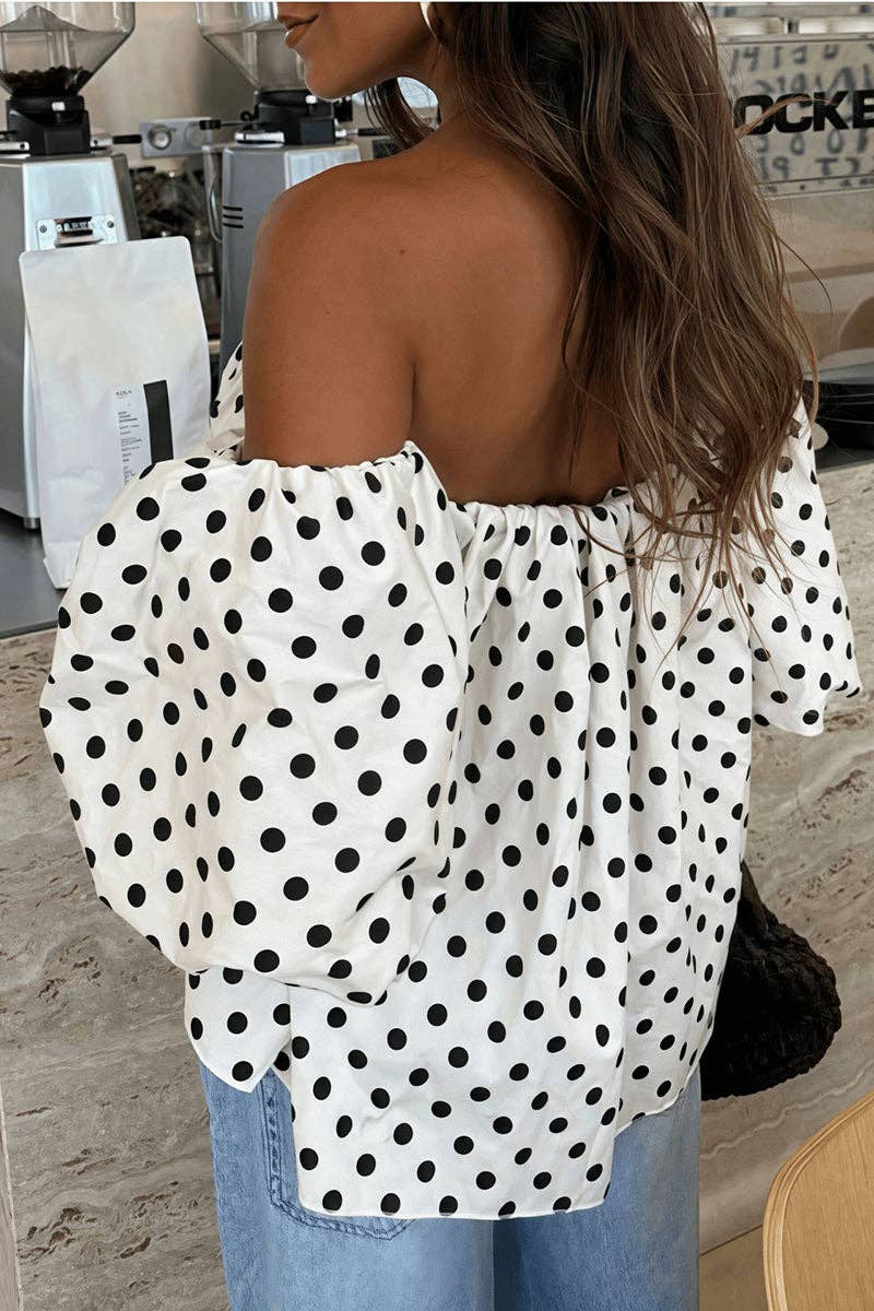 Off-Shoulder Polka Dot Top