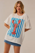 Lobster Distressed Oversize Graphic Tee