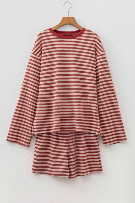 Brown Stripe Relaxed Set