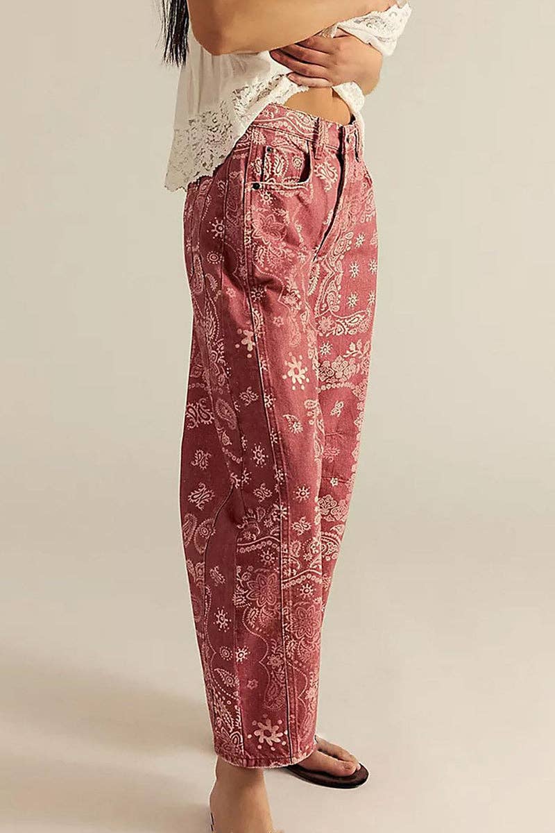 Paisley Pattern Jeans