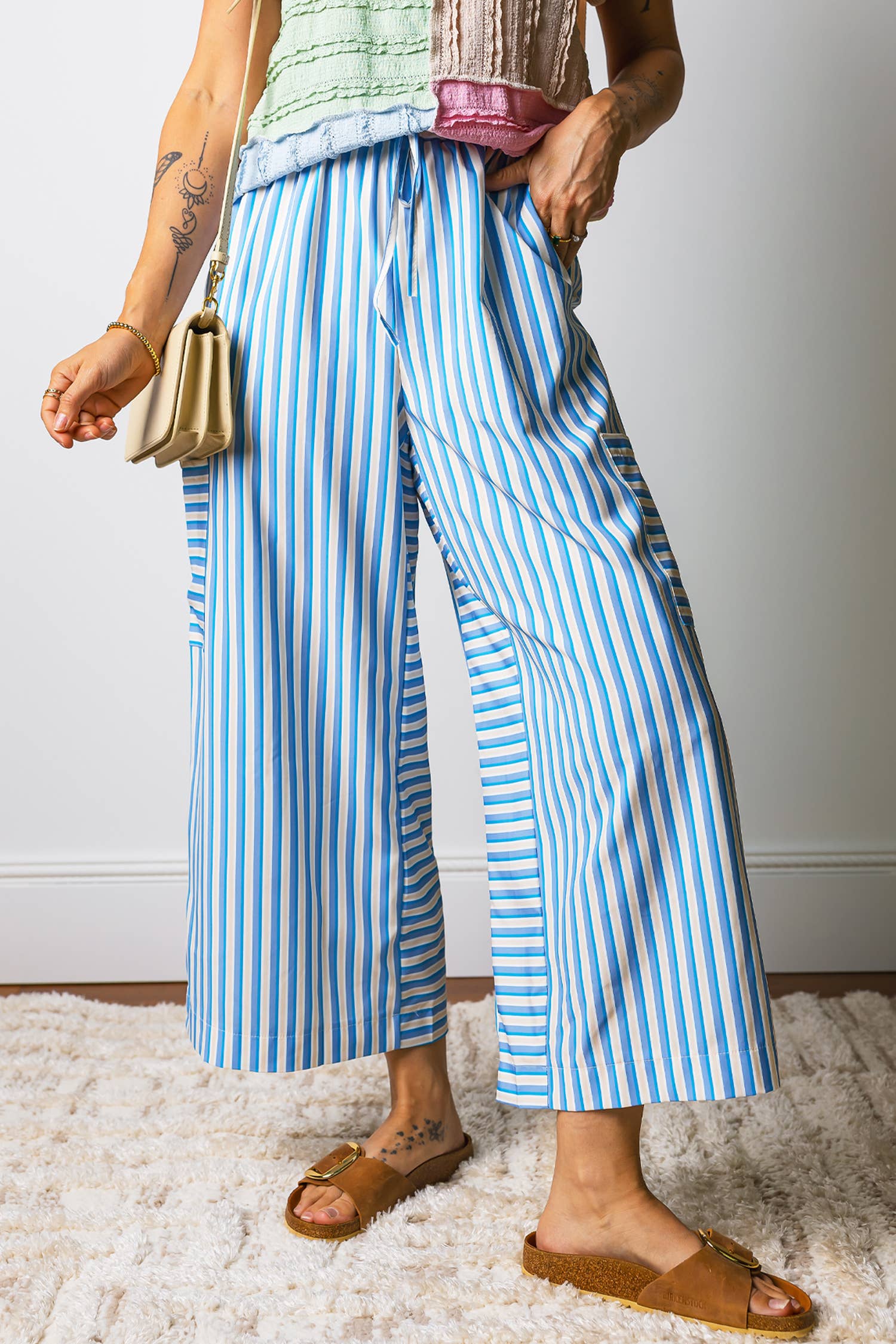 Patch Pocket Wide Leg Pants