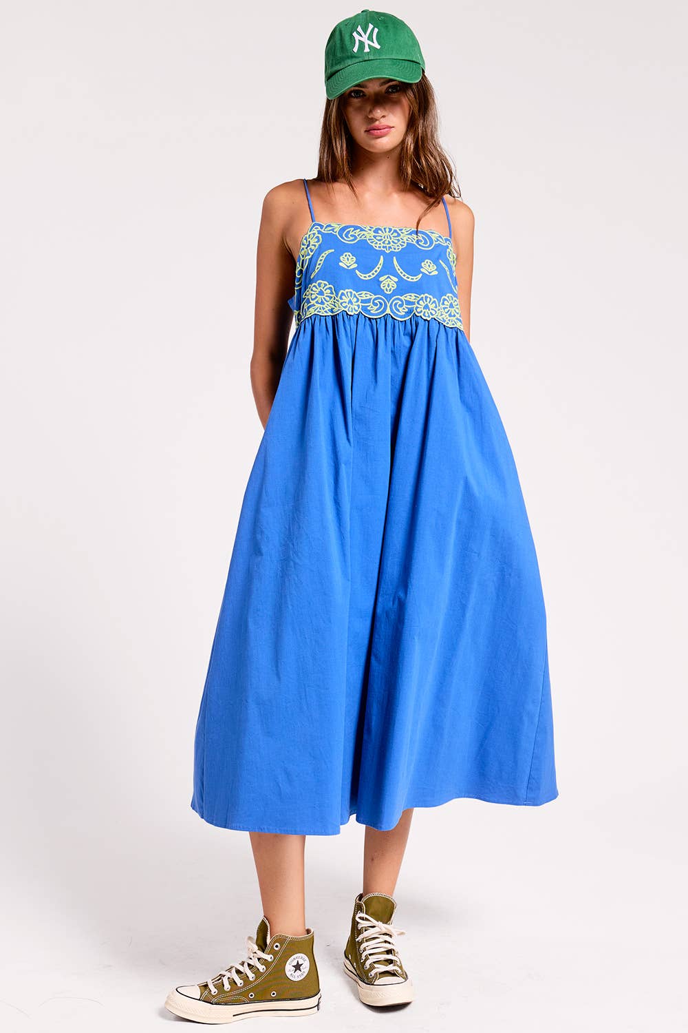 Embroidered Midi Dress