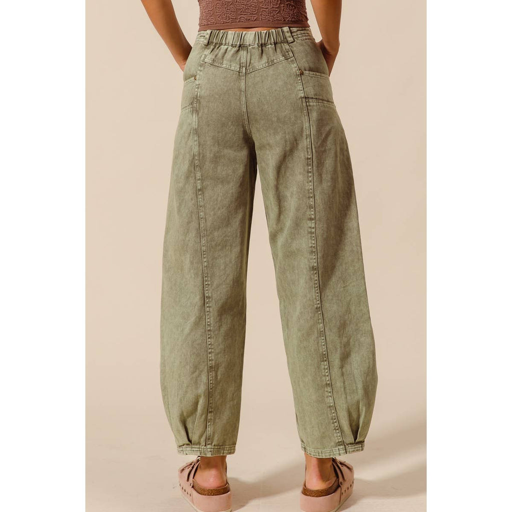 Mineral Washed Barrel Pants
