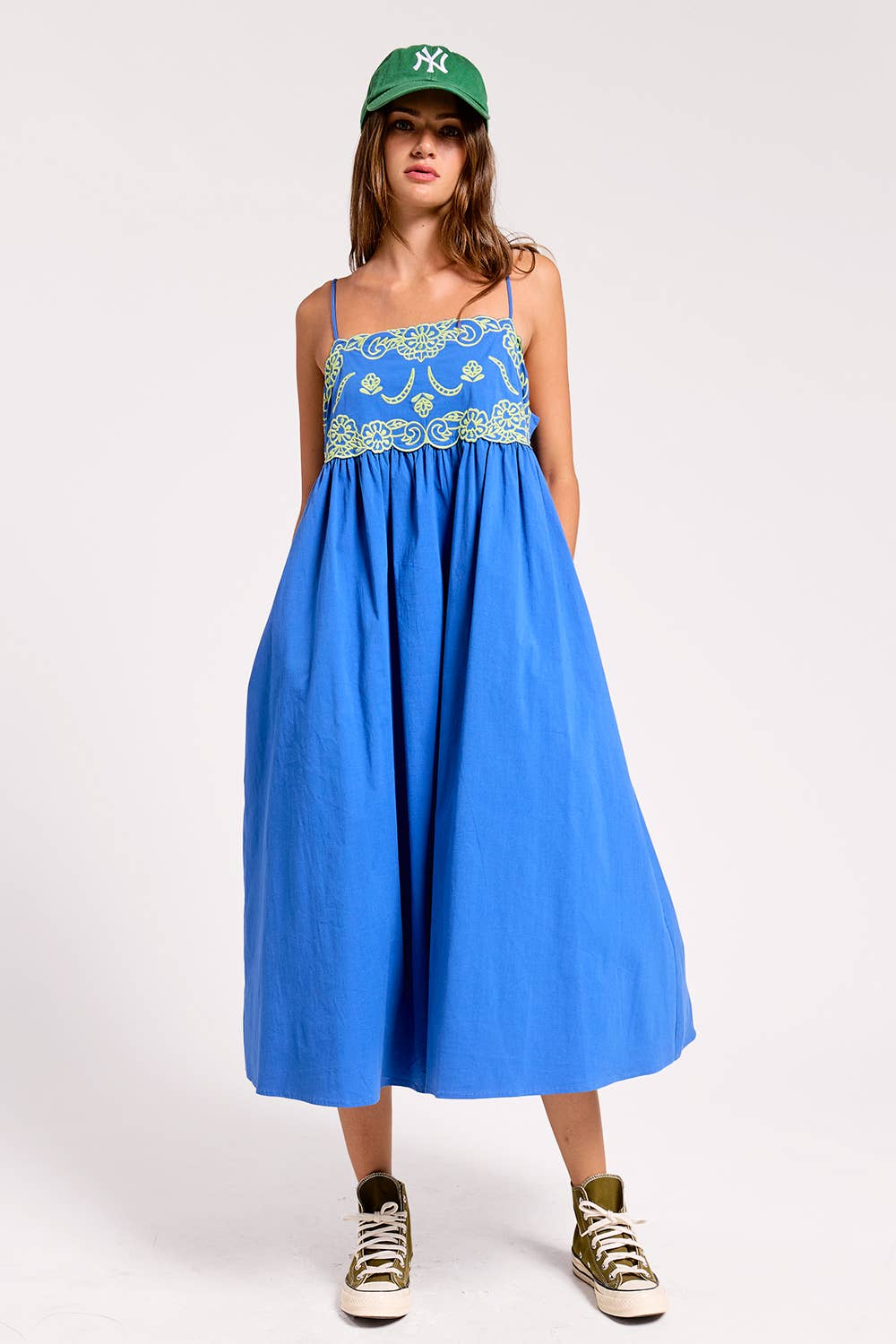 Embroidered Midi Dress