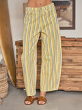 Striped Barrel Pants - Yellow & Blue
