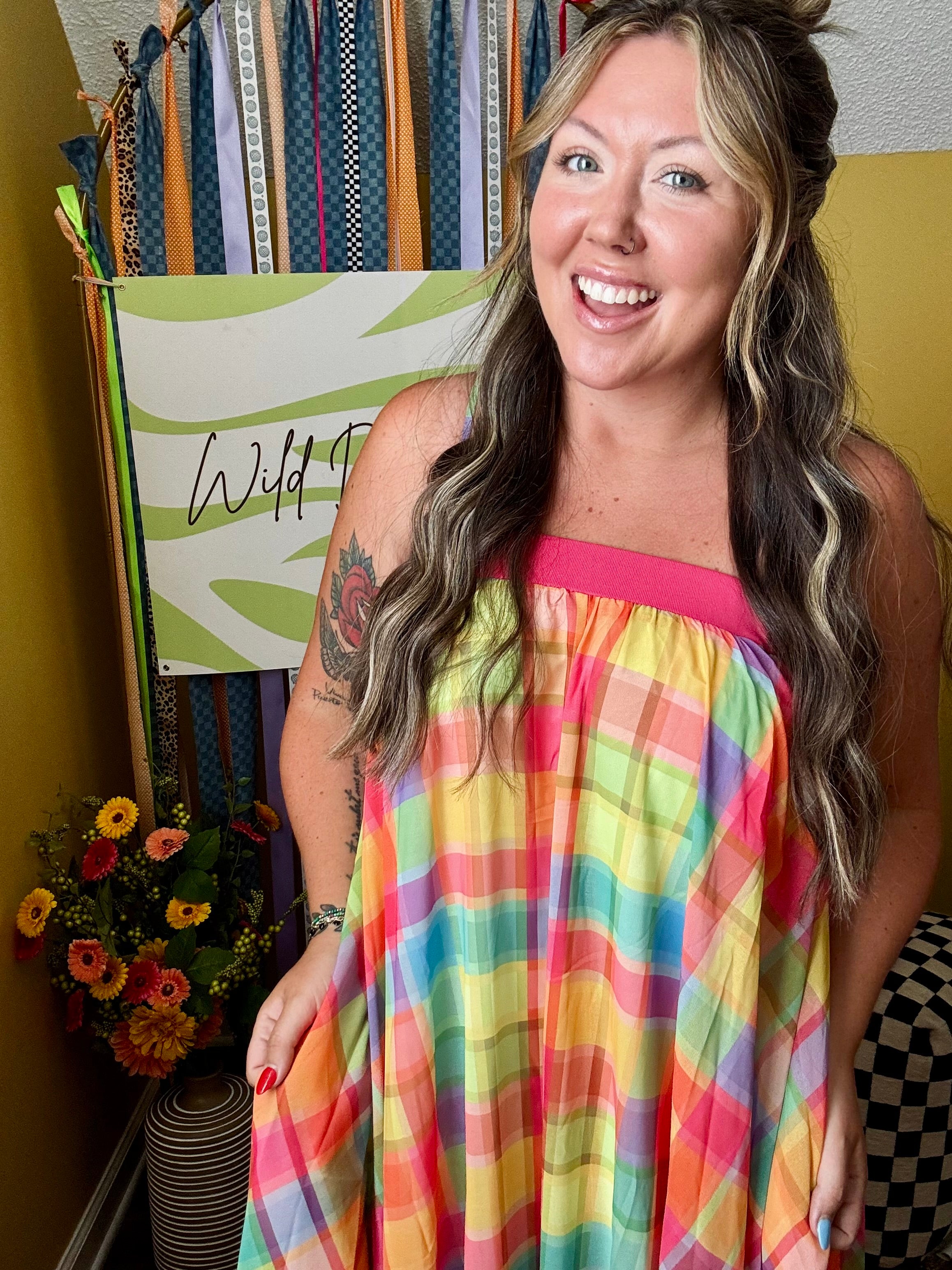 Prism Plaid Maxi Dress