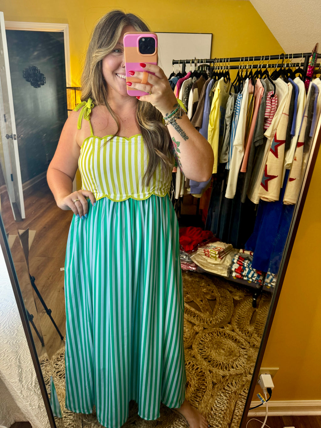 Colorblock Striped Dress