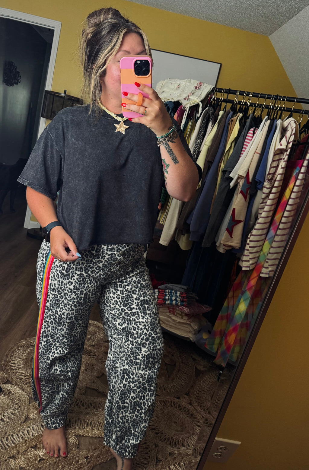 Leopard/Rainbow Joggers
