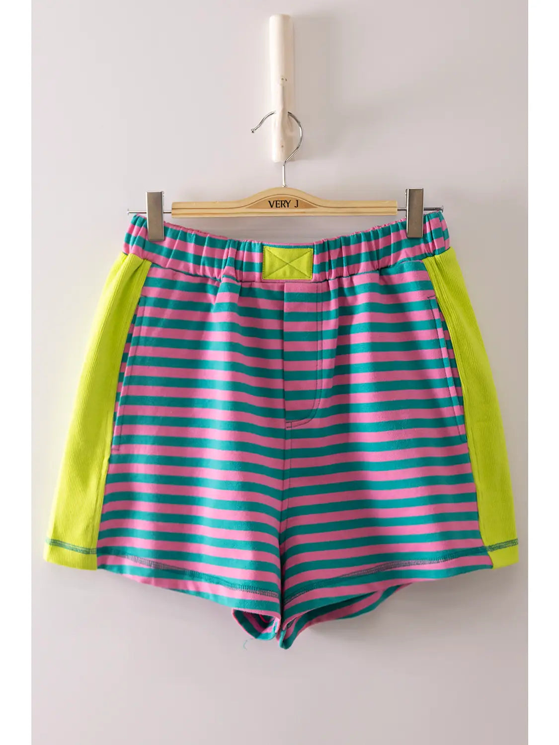 Neon Stripe Color Block Shorts