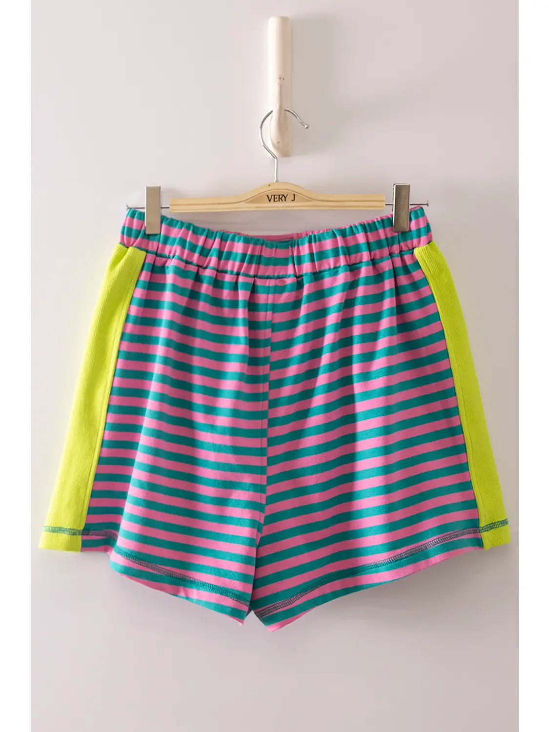 Neon Stripe Color Block Shorts