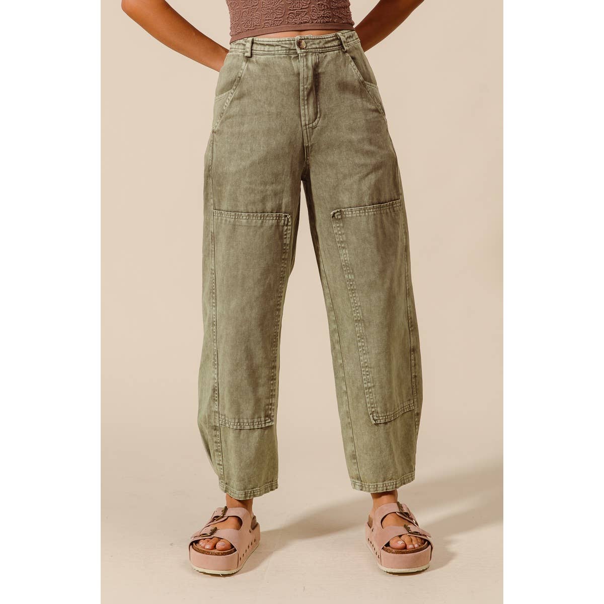 Mineral Washed Barrel Pants