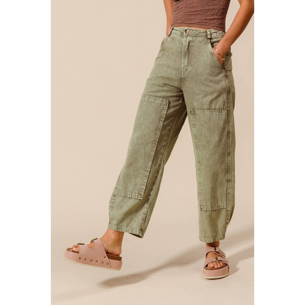 Mineral Washed Barrel Pants
