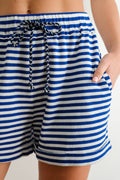 Resort stripe knit shorts