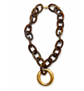 Brown Acrylic Chain Necklace | 18K Gold Plated